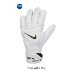 Nike Goalkeeper Match Football Soccer Gloves Unisex Size 7 White NEW